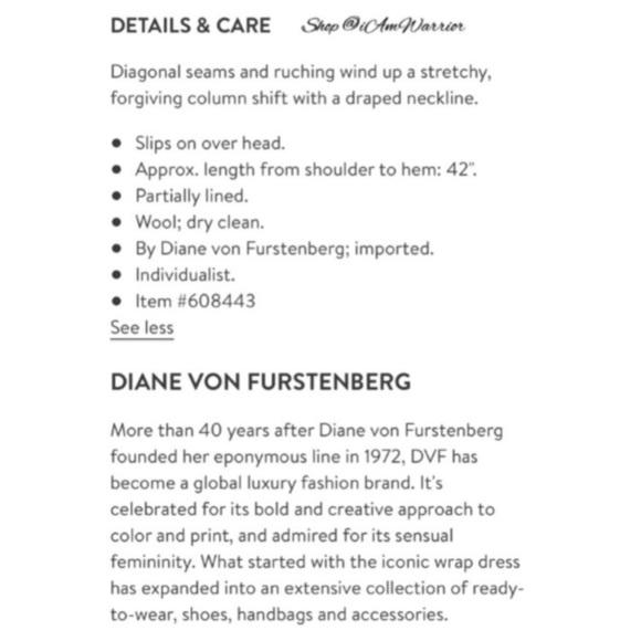 Diane von Furstenberg black ruched sleeveless wool midi-dress *shop@iamwarrior - Picture 4 of 10